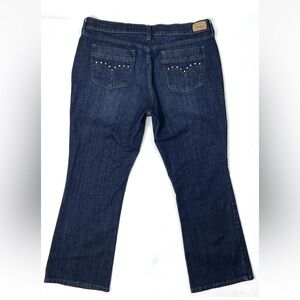 Levi's 515 Jeans Womens Size 16S C Boot Cut Denim Rhinestone Pockets